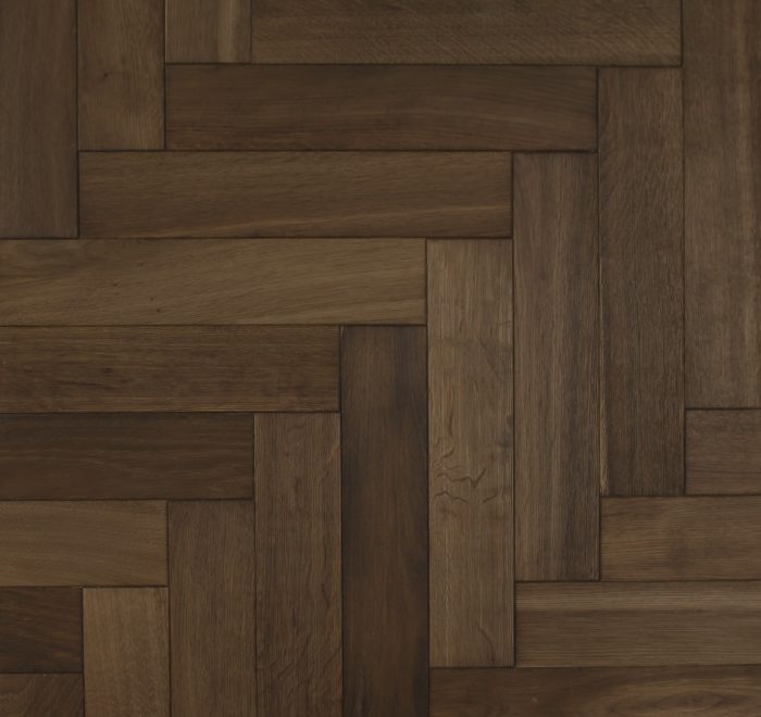 Brown oak parquet flooring