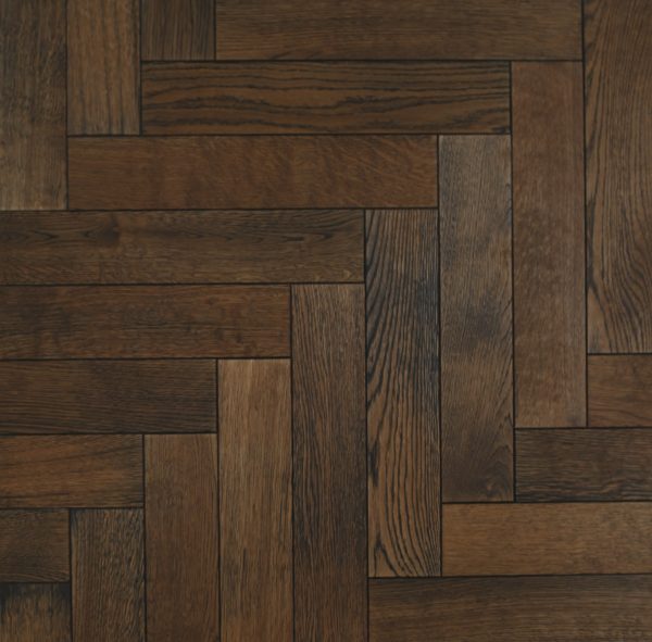 Warm oak parquet wood flooring