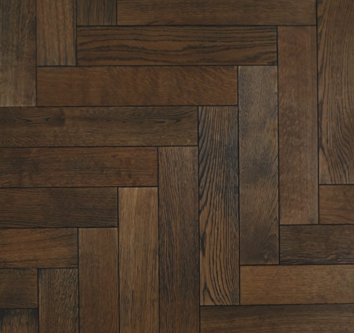 Warm oak parquet wood flooring