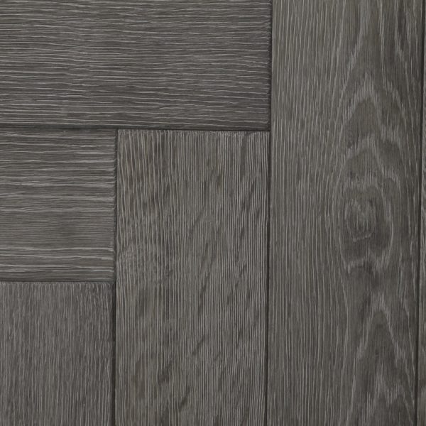 Light grey parquet wood flooring