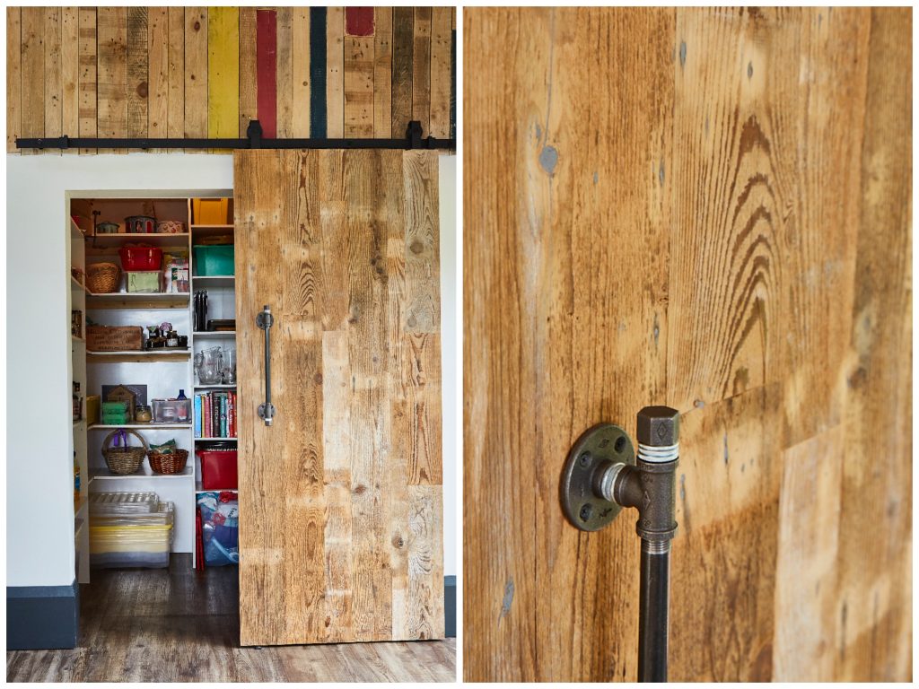 Reclaimed engineered sliding barn door