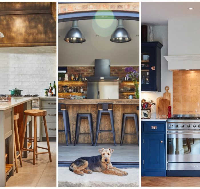 Bespoke painted kitchens with dog