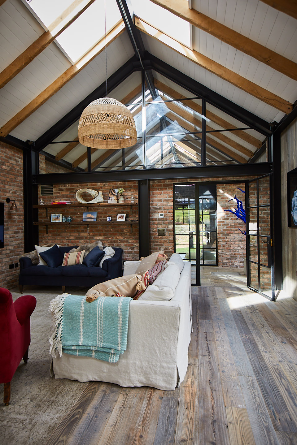 The Cornwall project living area with The Main Company reclaimed wooden flooring