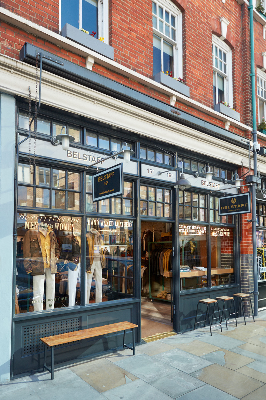 Shop front with green crittall windows