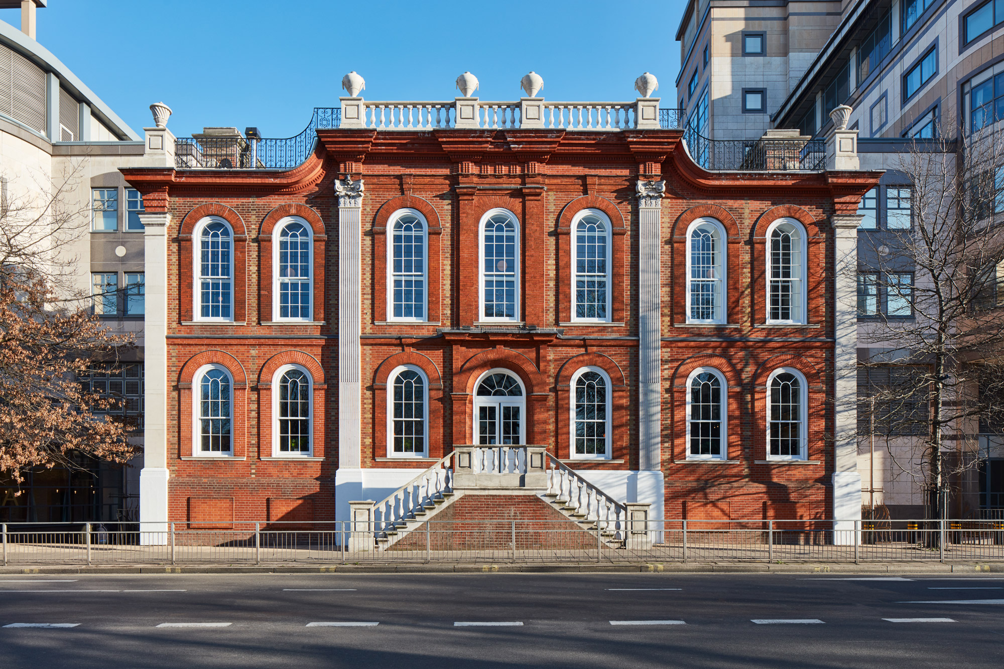 Large red brick building