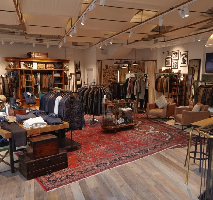 Shoe and clothes shop with rustic vintage interior