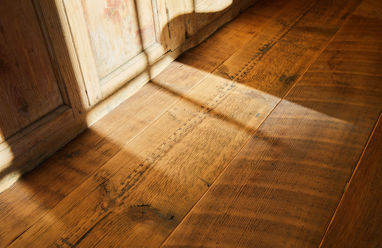 Shadow cast on original pine dresser