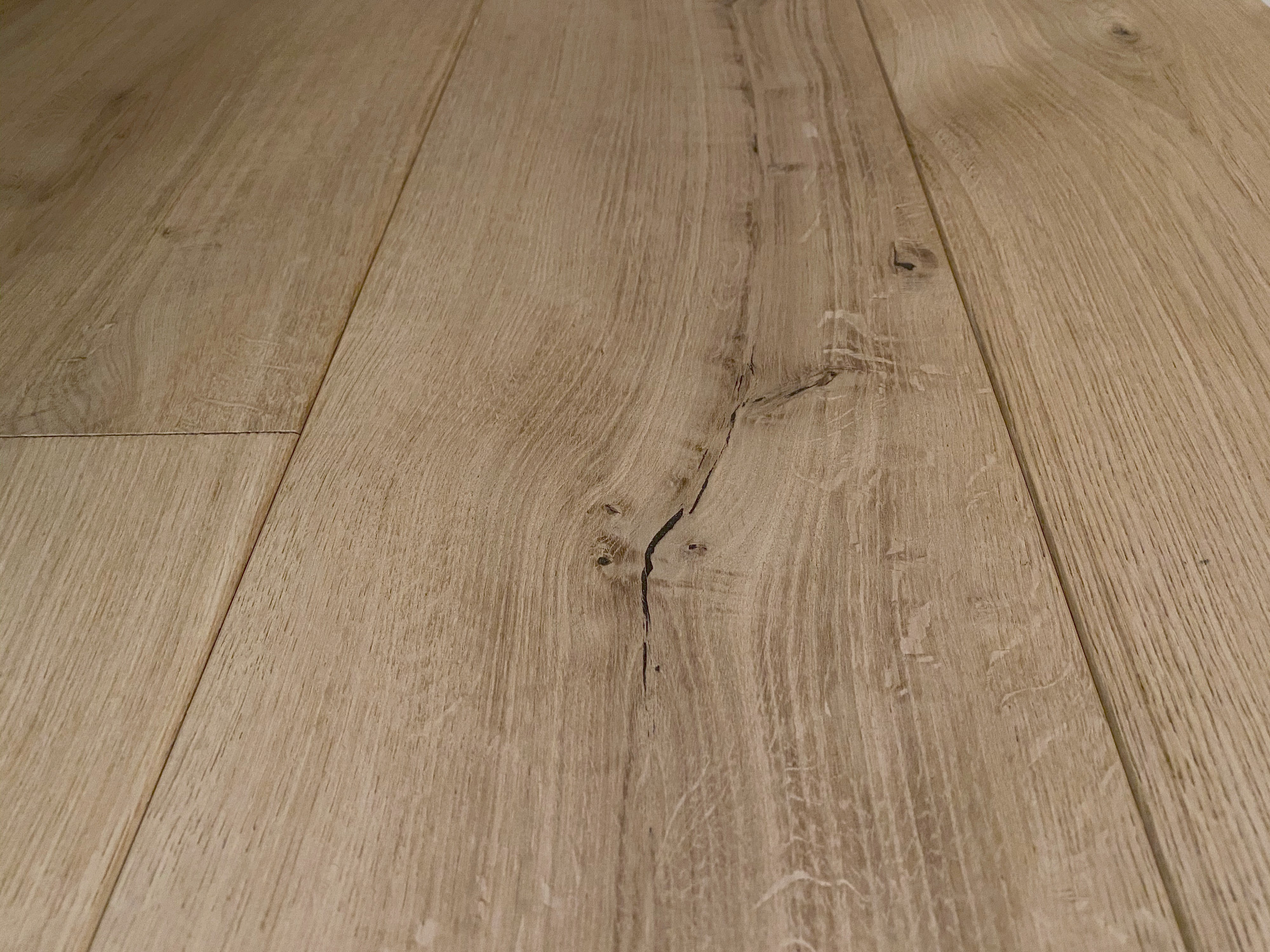 Raw oak floor boards