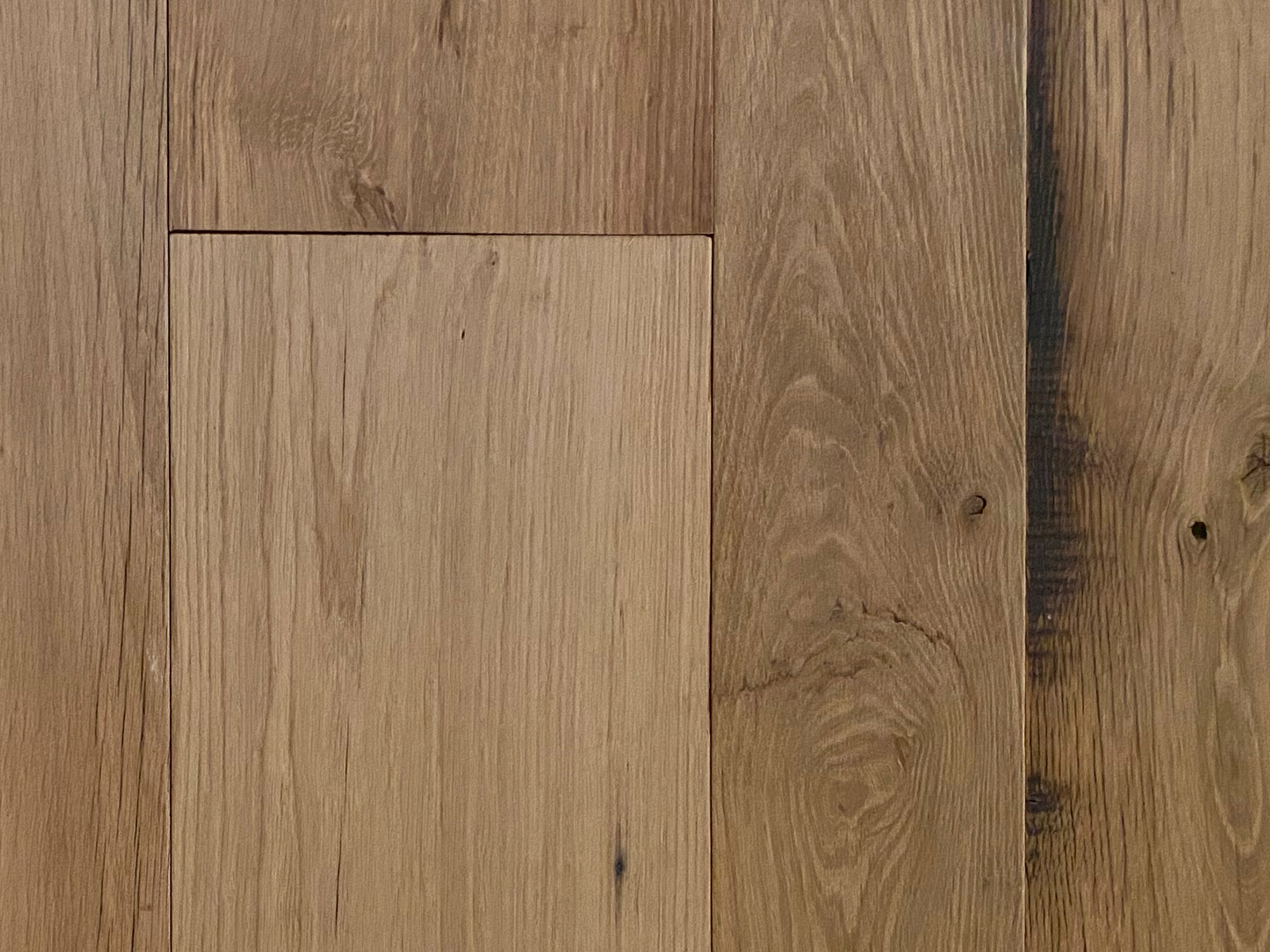 Raw oak flooring