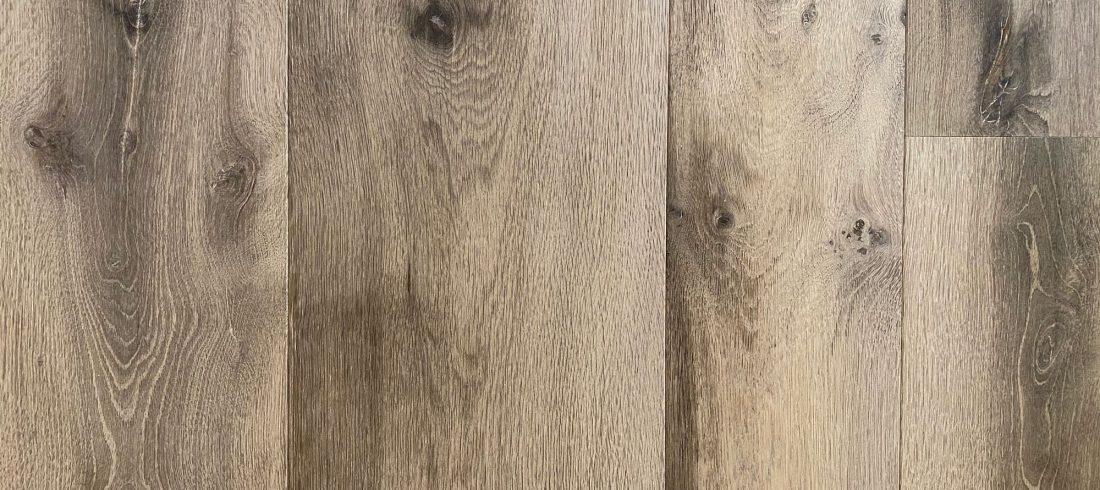 Sample board of ENG109 grey oak flooring