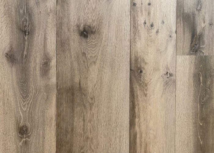 Sample board of ENG109 grey oak flooring