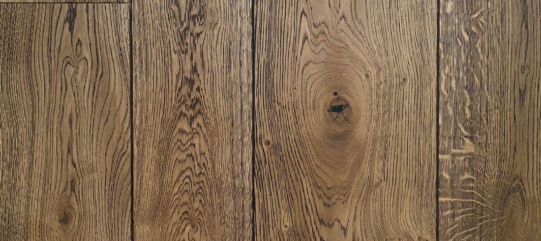 Oak flooring on sample board