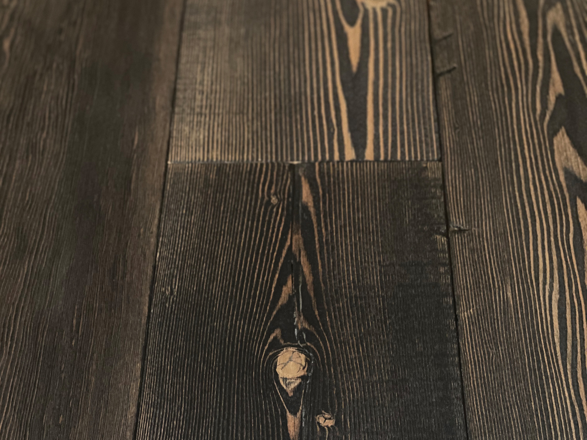 Charcoal reclaimed pine flooring