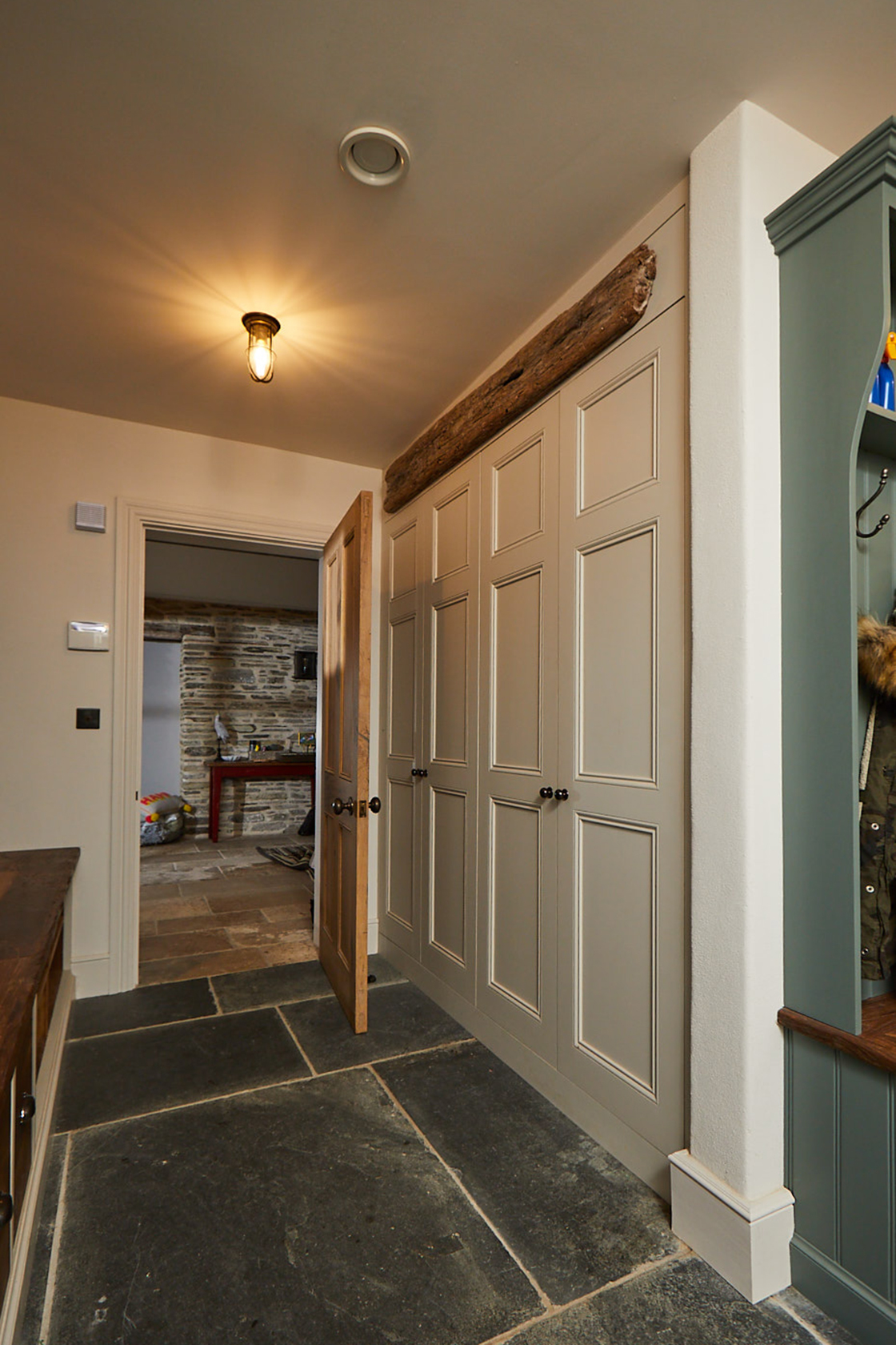 Painted alcove units installed in hallway