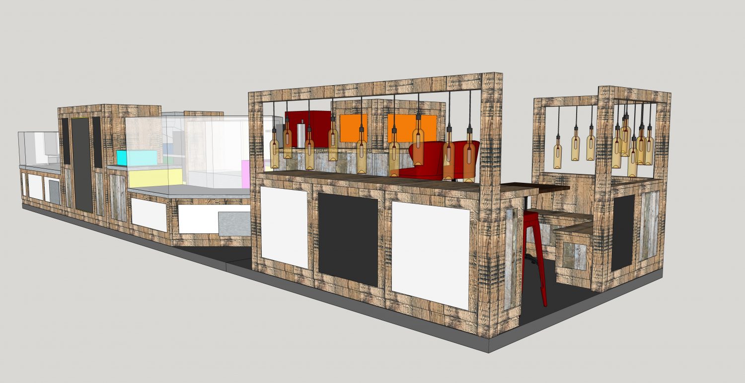 CAD visuals of our commercial bistro stand