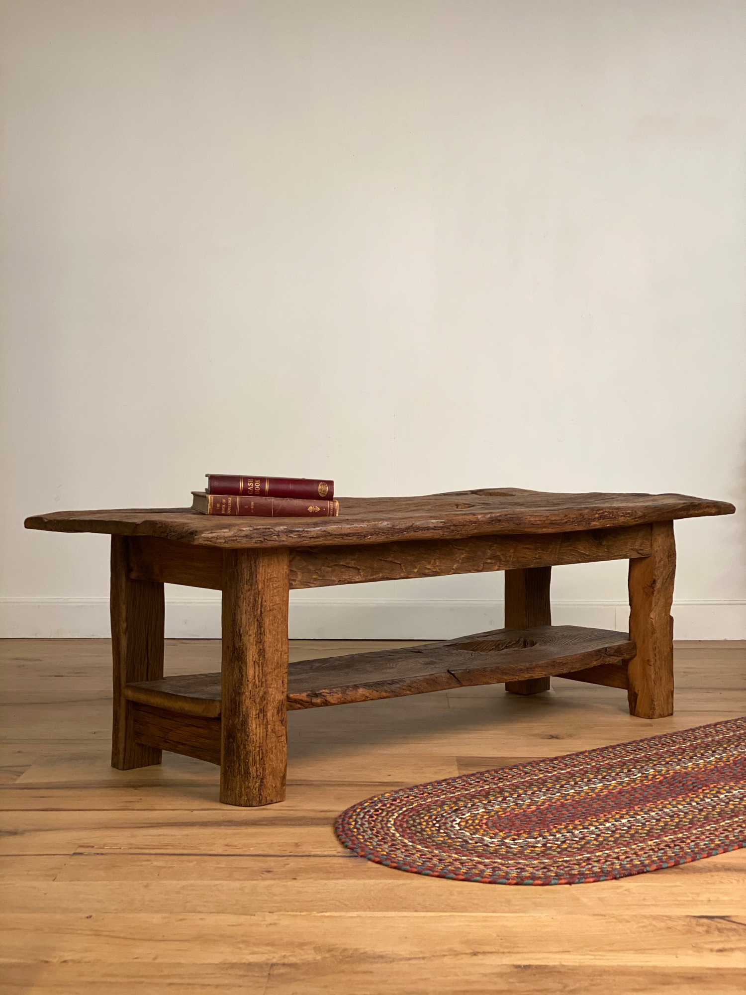 Coffee Table with Rug and Books