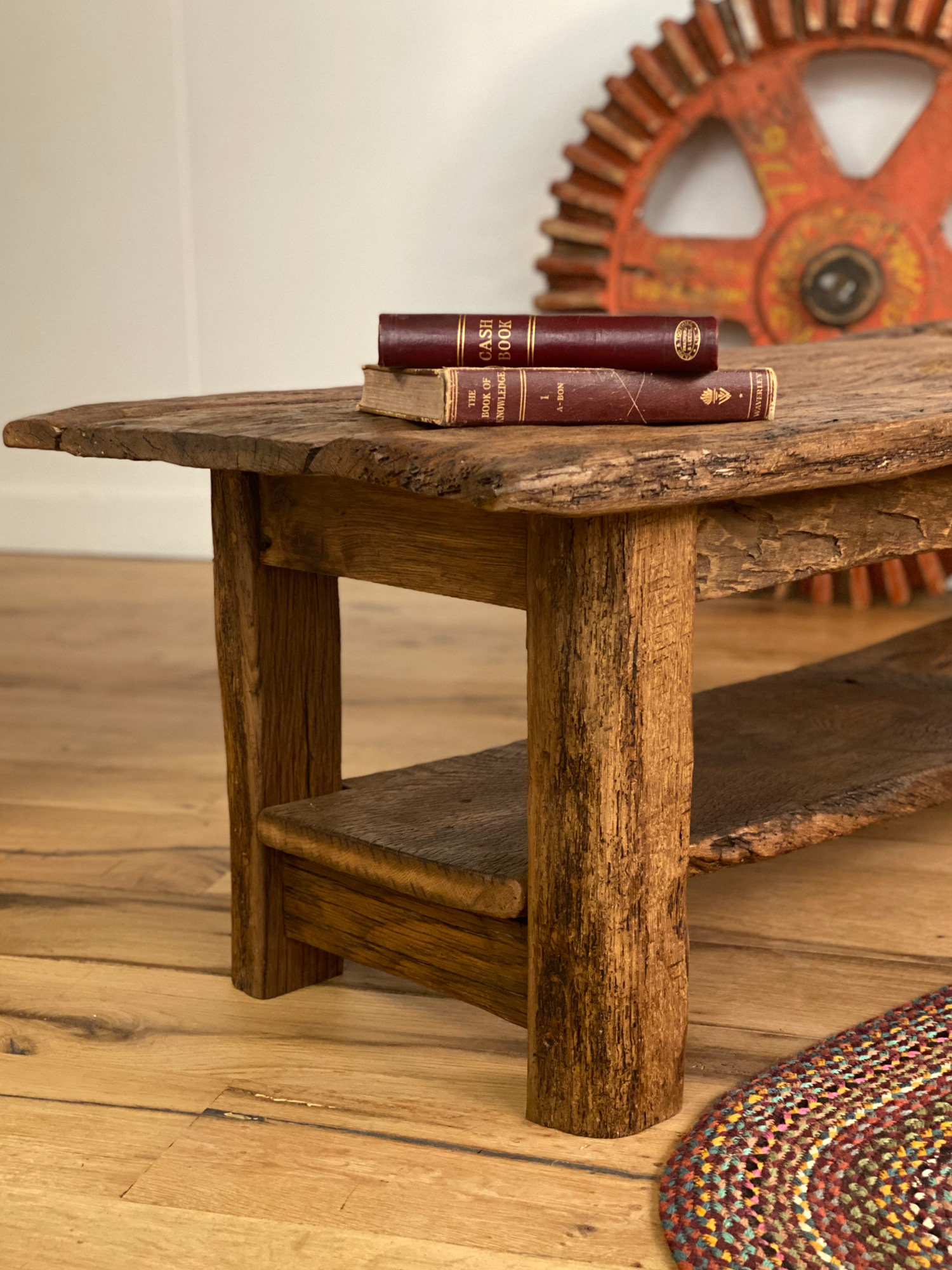 Rustic Coffee Table with Books