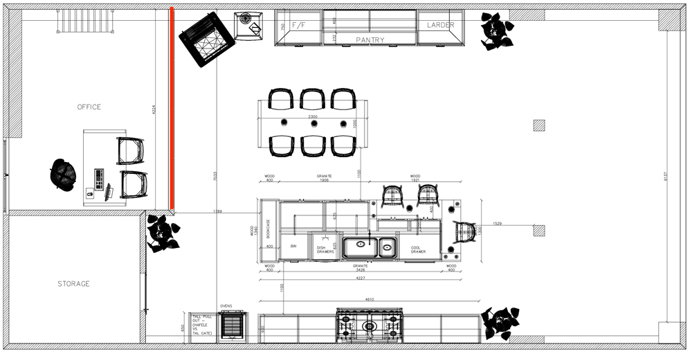 Technical plan layout of Showroom at The Business Design Centre