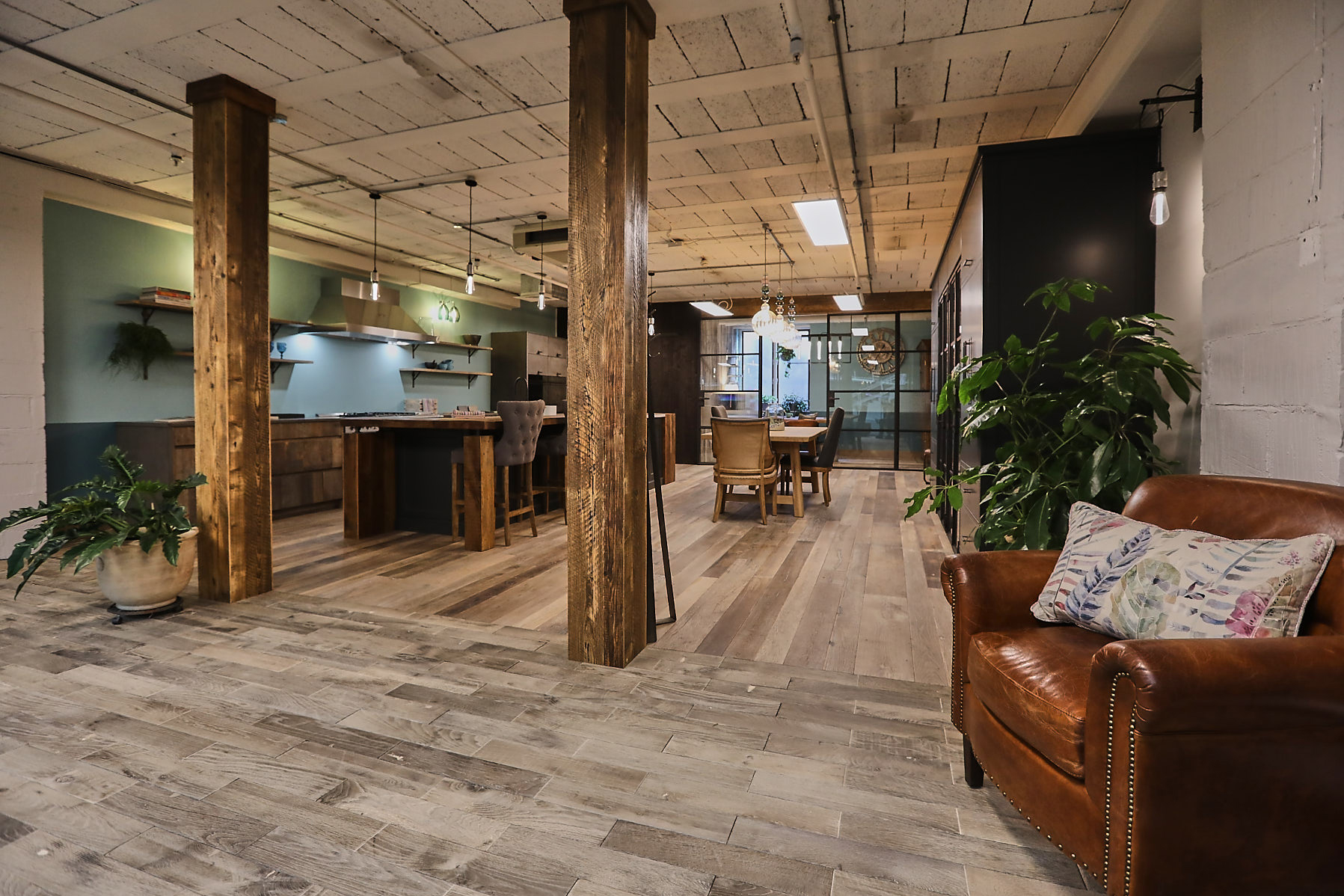 rustic kitchen showroom in the Business Design Centre