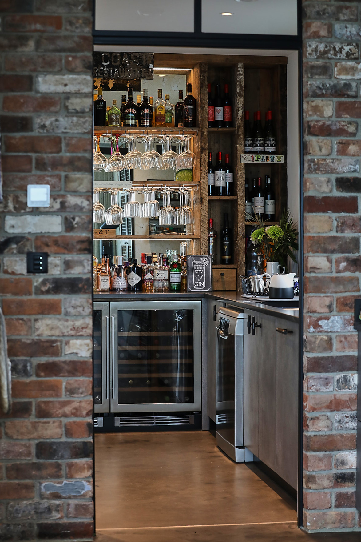 Wine cooler in bespoke pantry