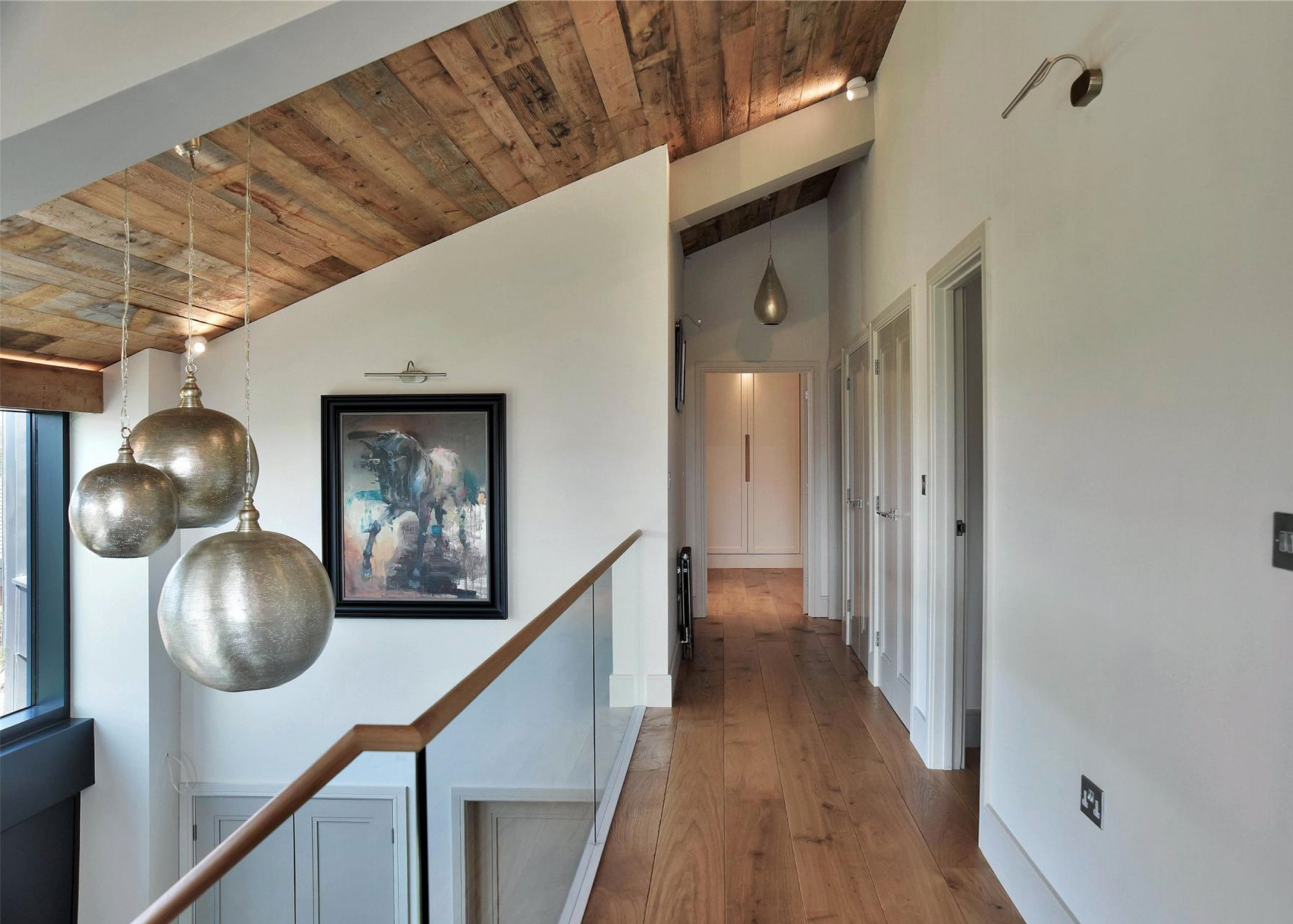 Rustic cladded ceiling