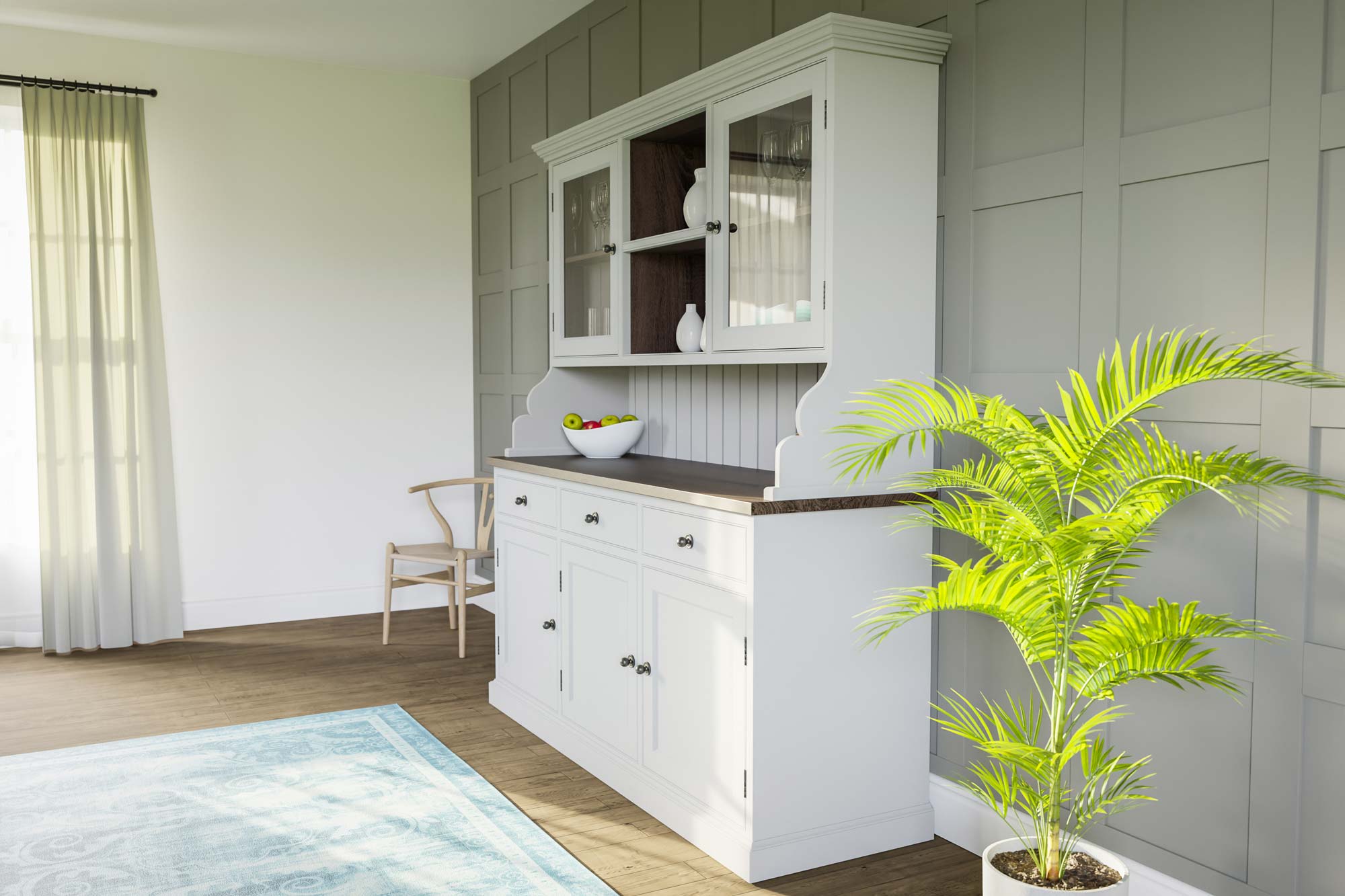 Glazed traditional dresser