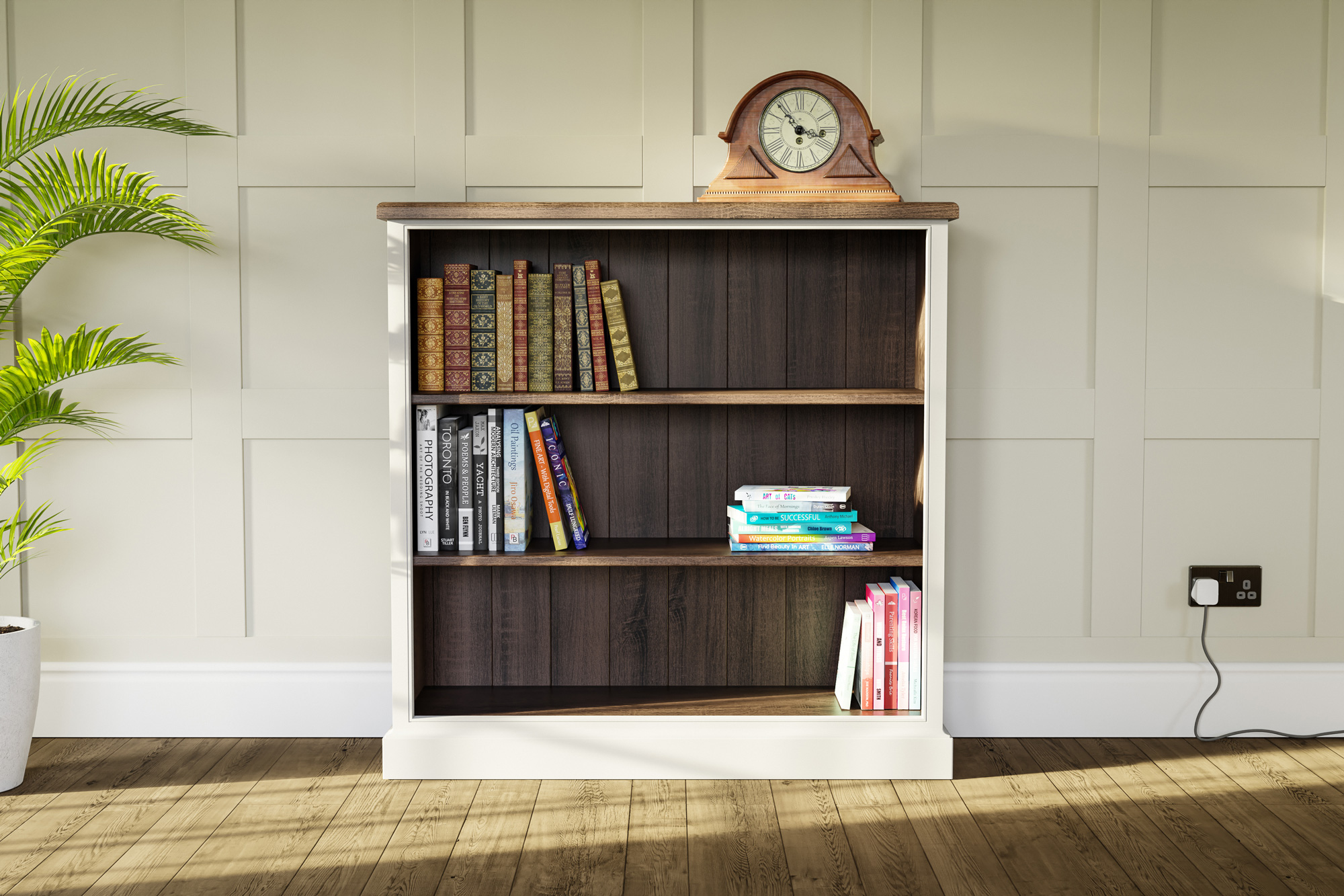 Traditional Low Painted Bookcase