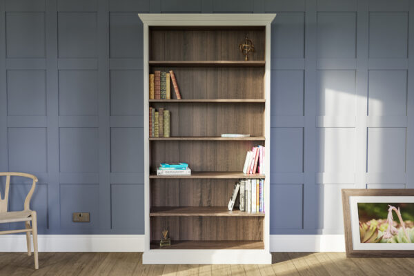 Traditional bookcase painted in Little Greene paint