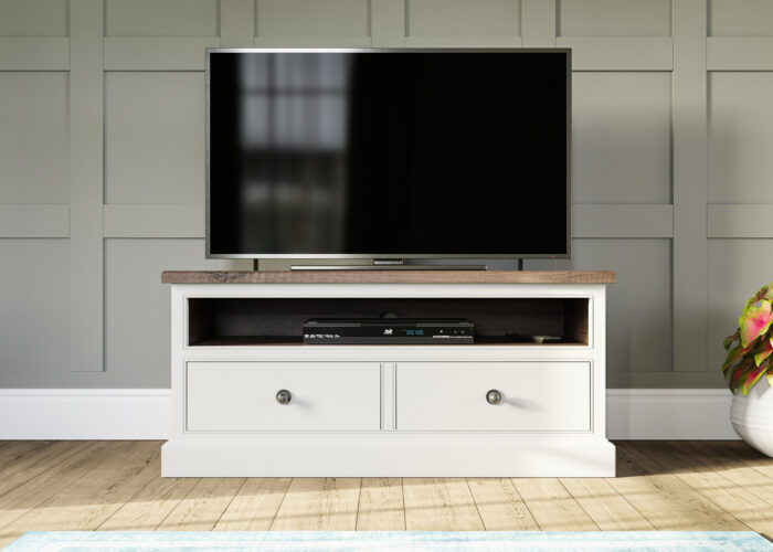 Two drawer painted tv unit
