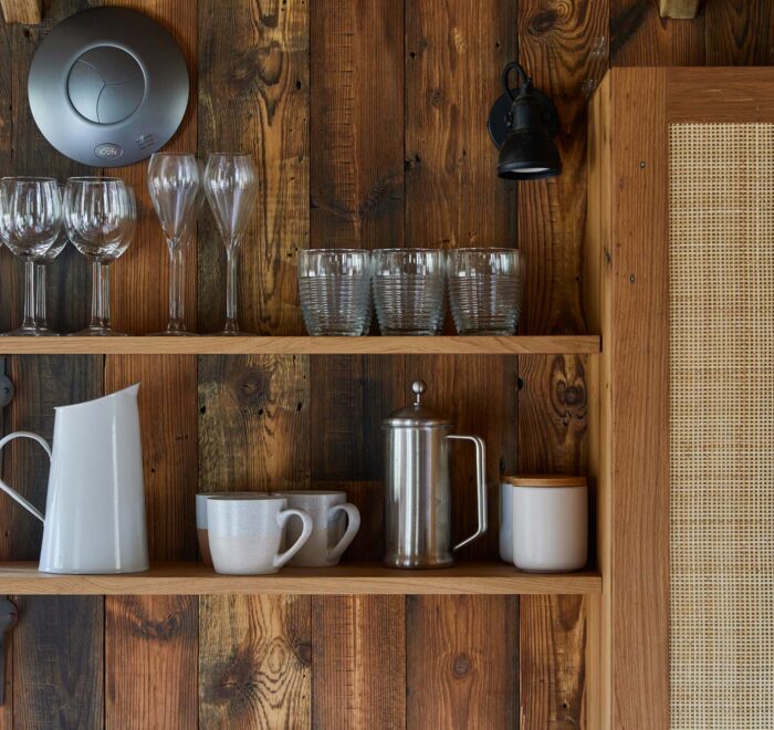 Rustic oak shelves