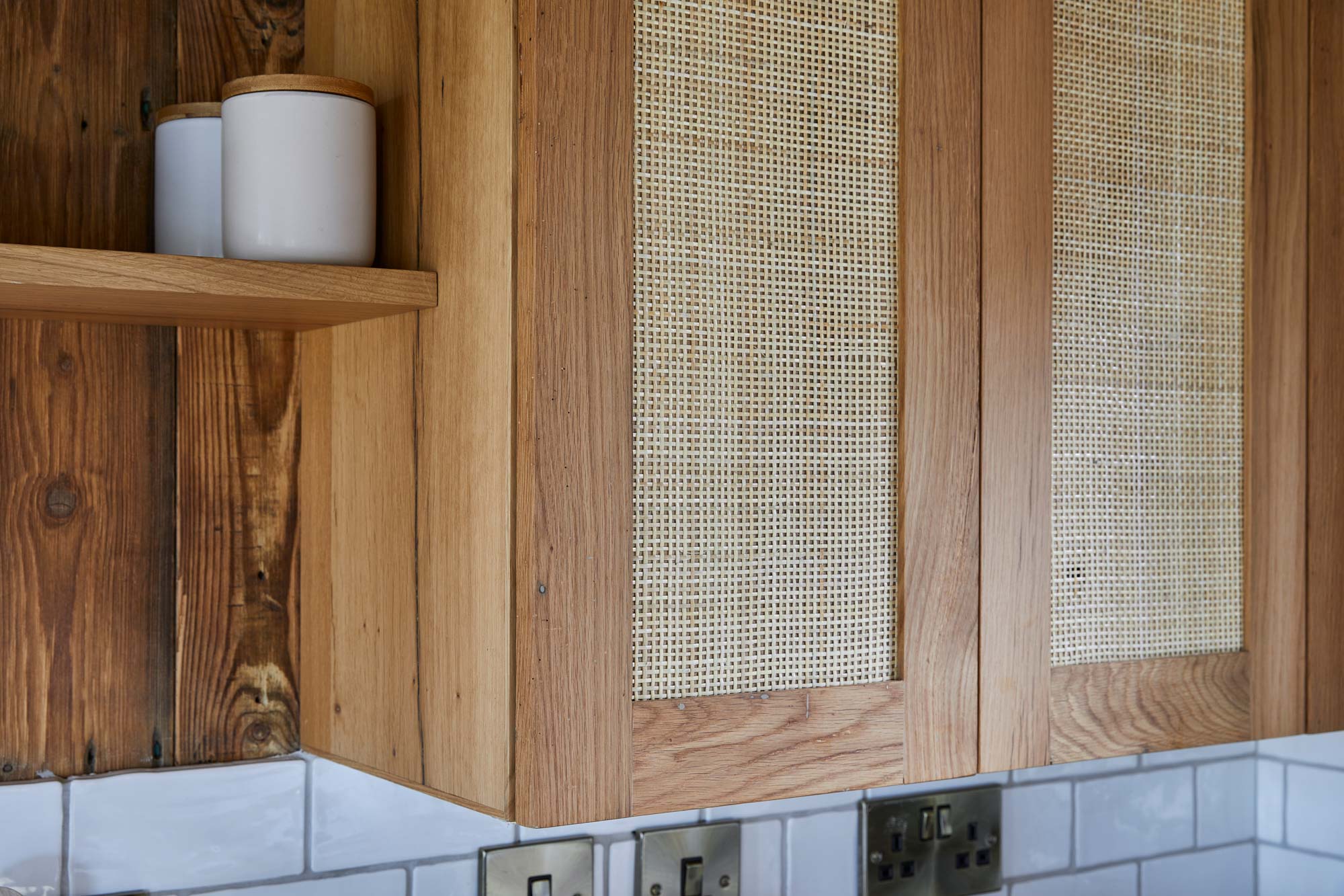 Rattan kitchen door panel