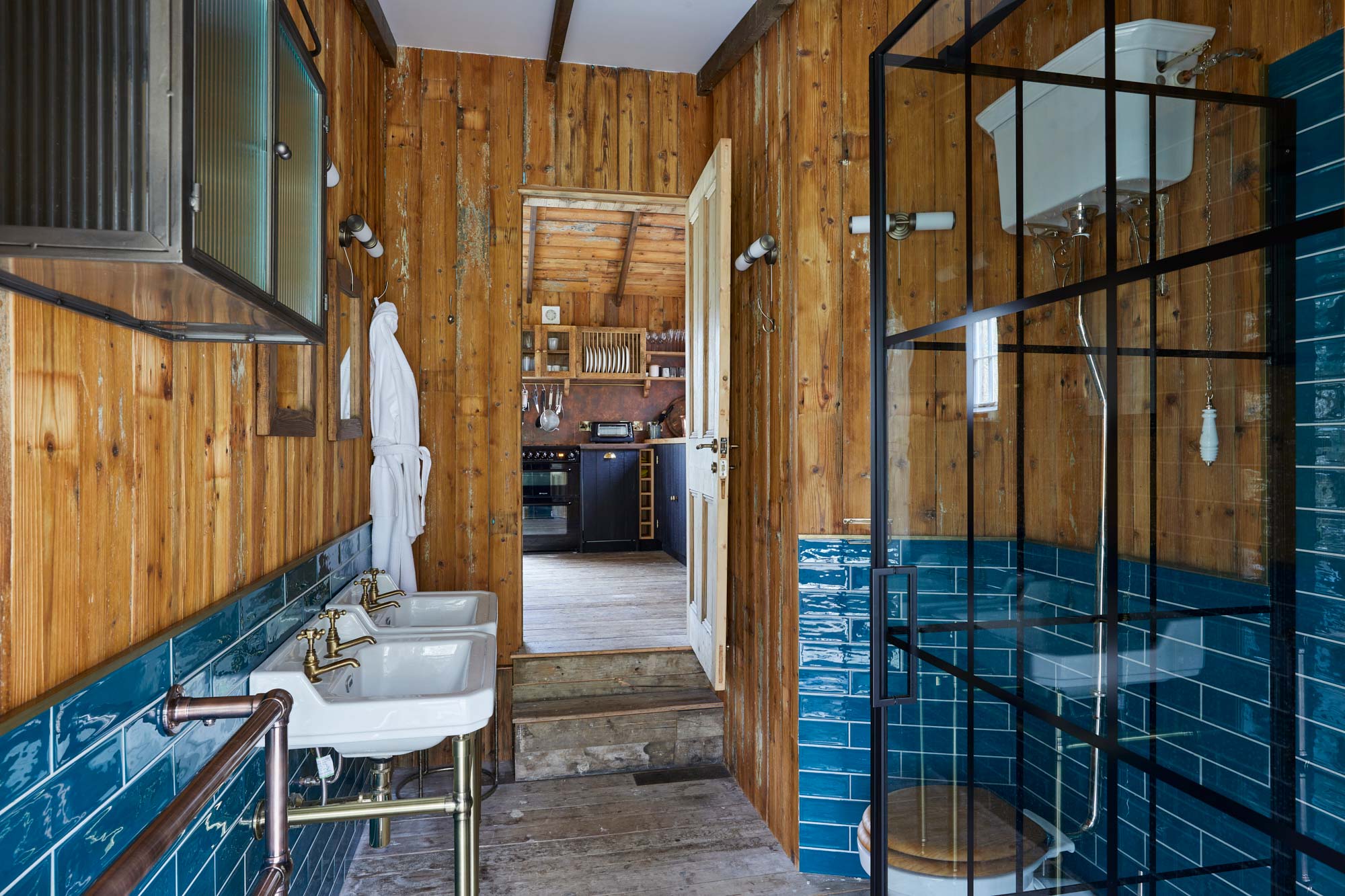 Rustic treehouse bathroom