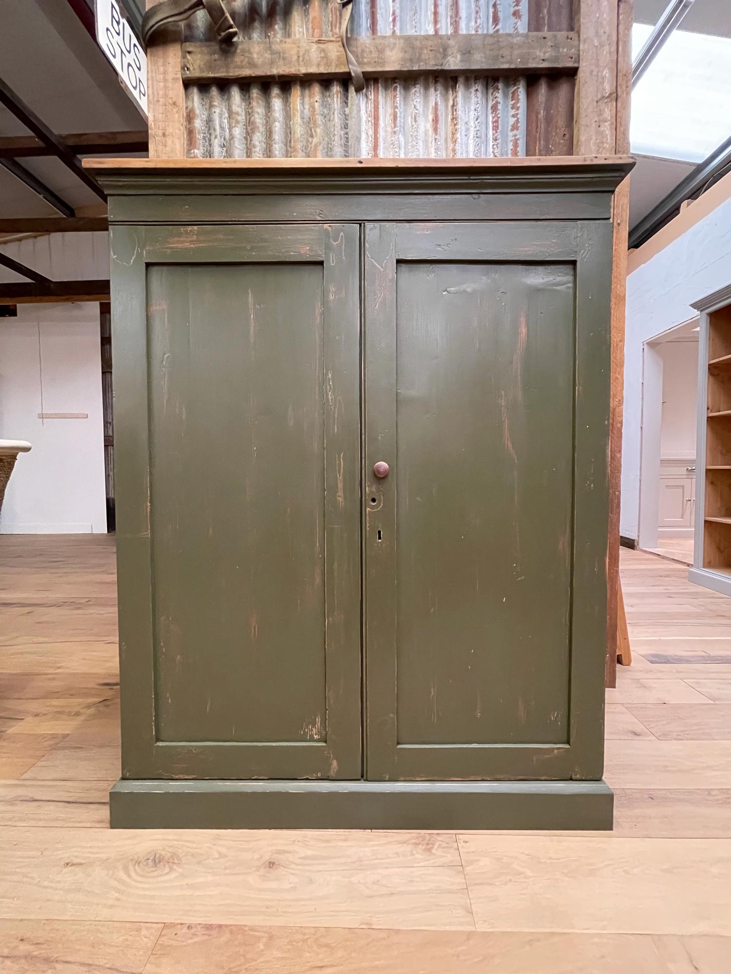 Original green storage cupboard