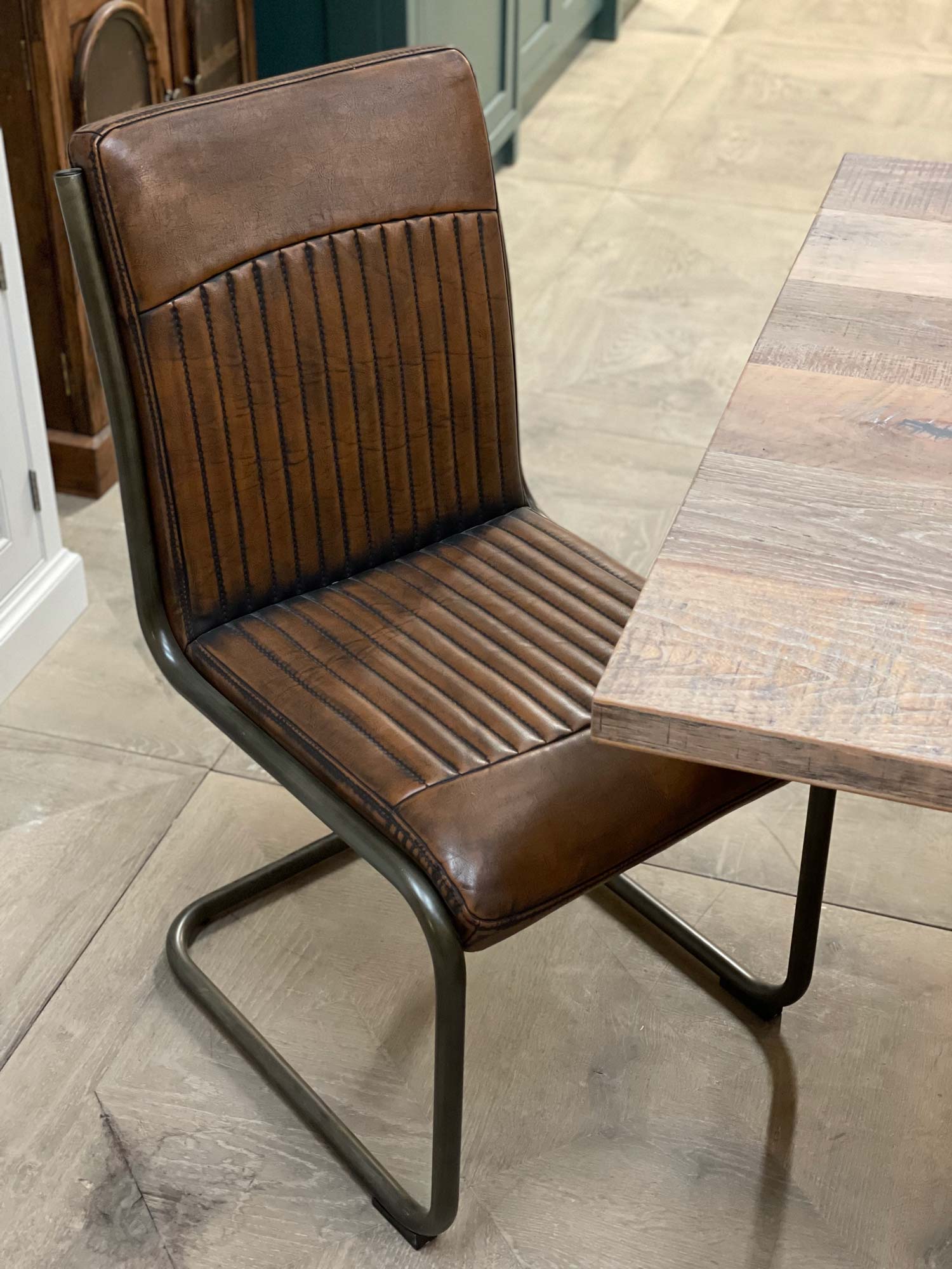 Brown industrial chair