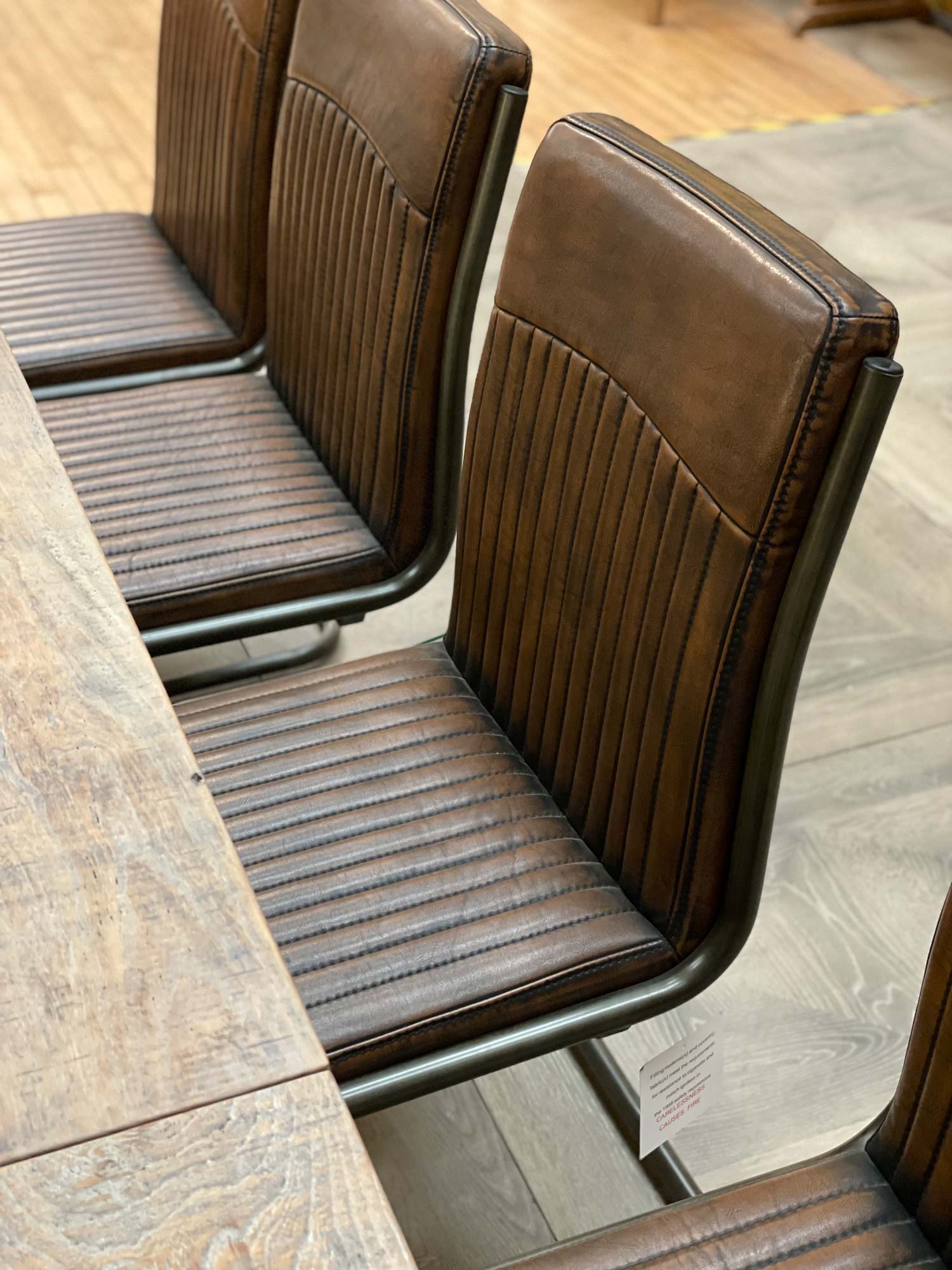 dining chairs brown faux leather