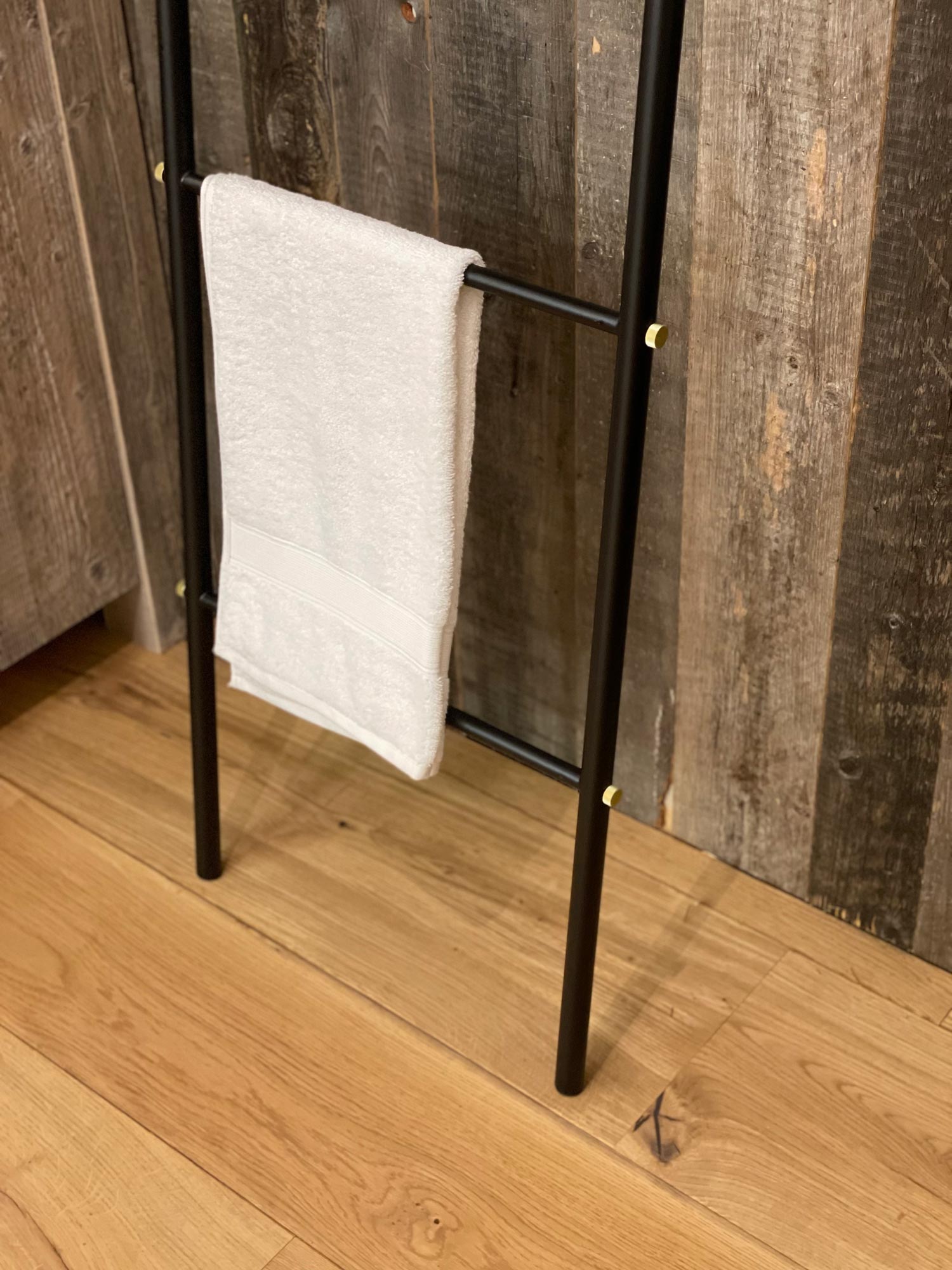 Black towel rail ladder