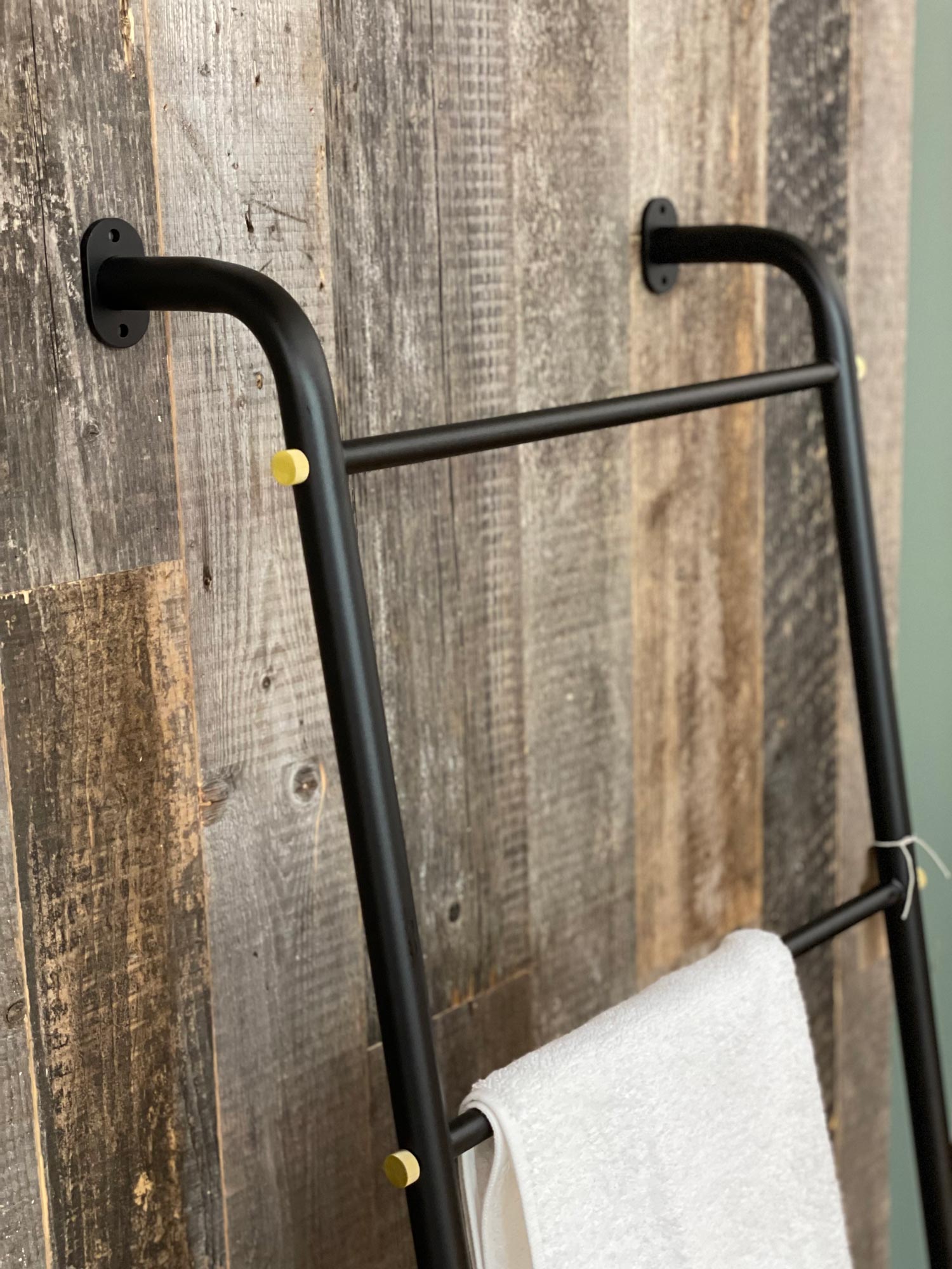 Matt black towel rail