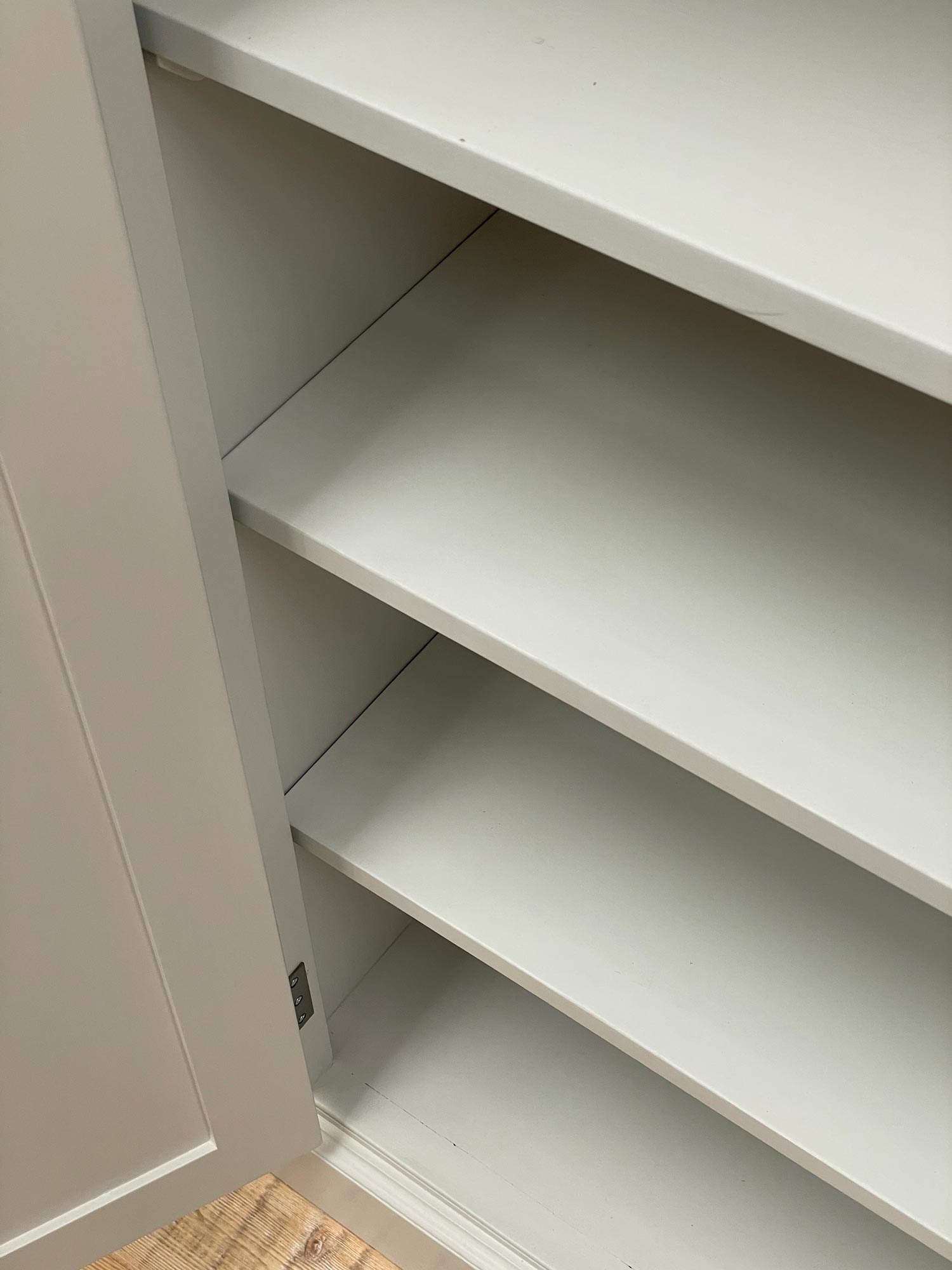 Painted internal shelves