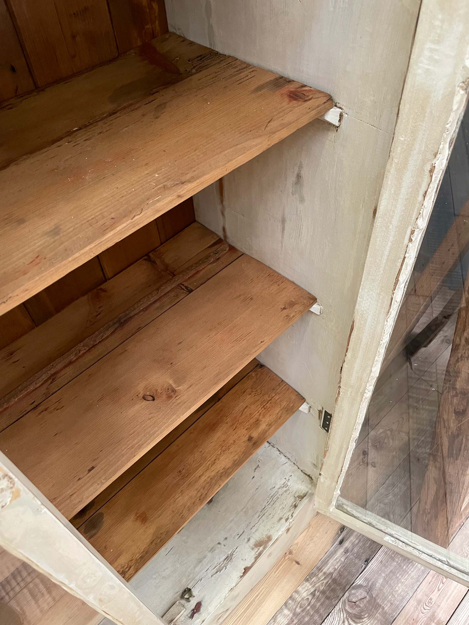 Reclaimed pine shelves