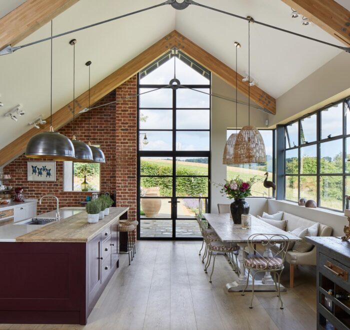 Large kitchen diner with vaulted ceiling