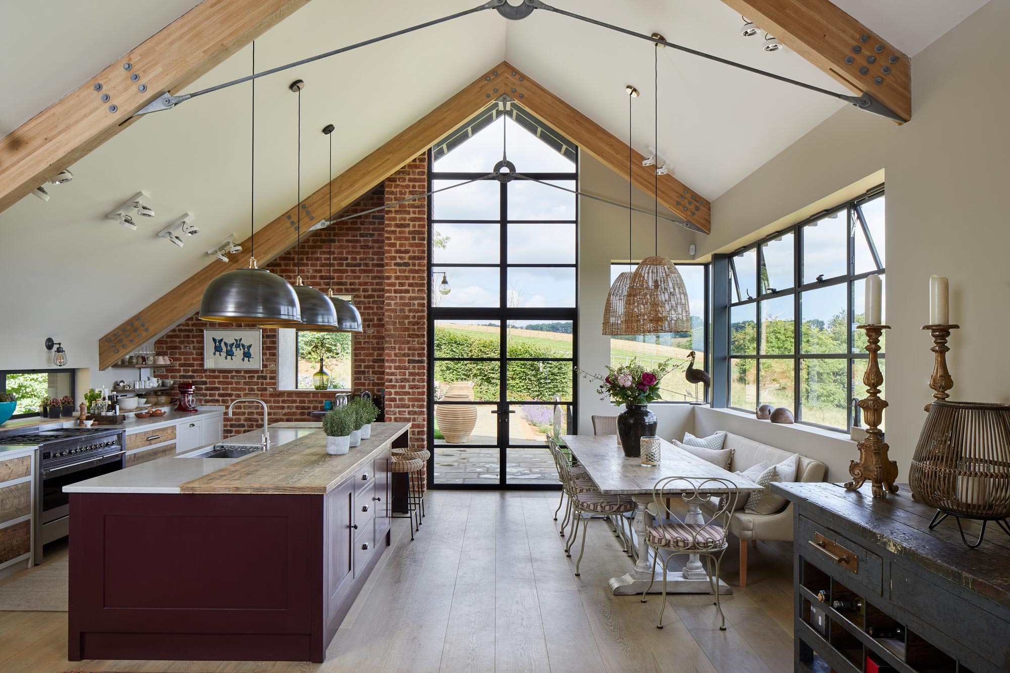 Large kitchen diner with vaulted ceiling