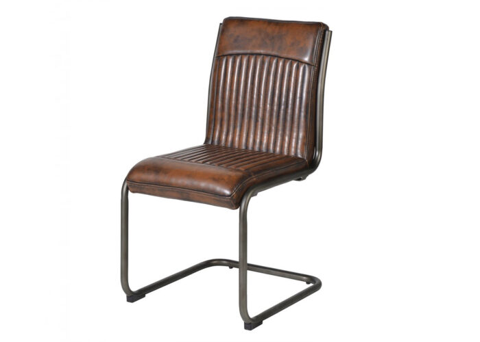 Industrial Leather Dining Chair