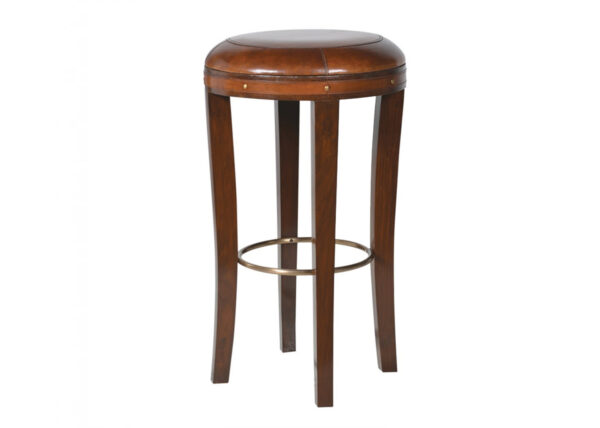 Leather round bar stool