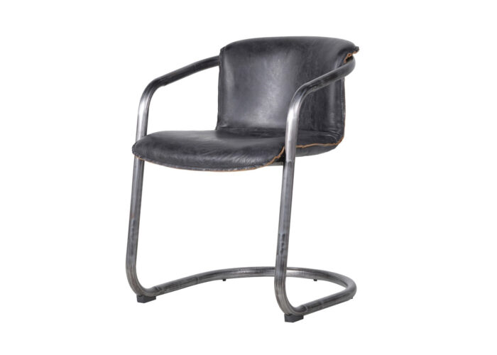 Slate leather dining chair