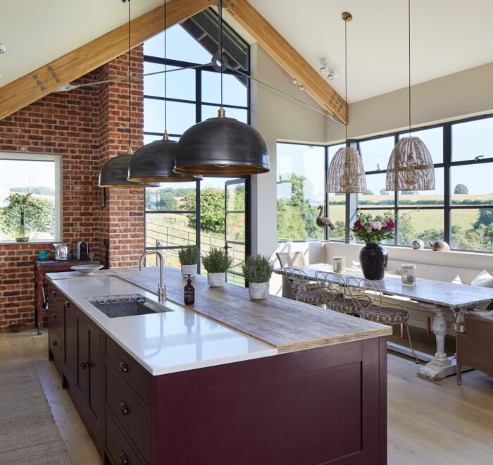 Large open plan kitchen with bespoke island