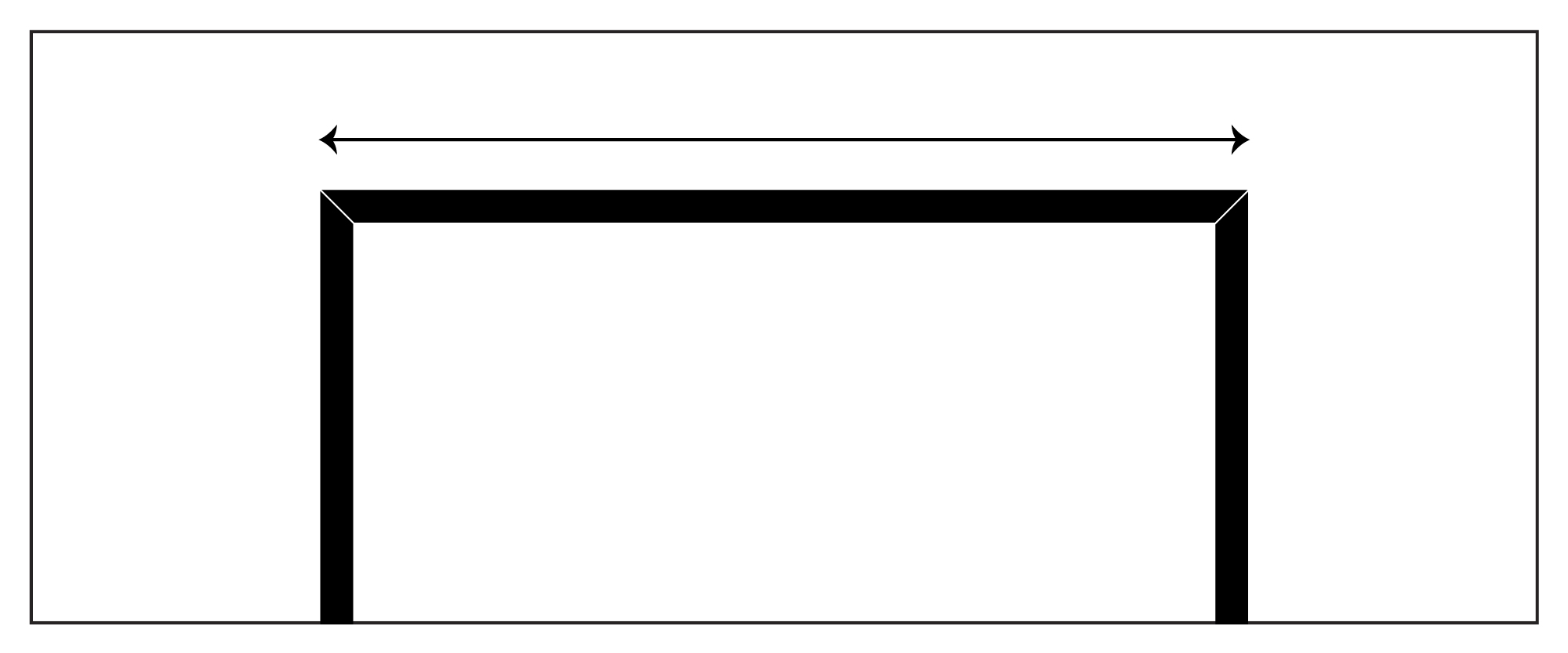 Breakfast bar width illustration