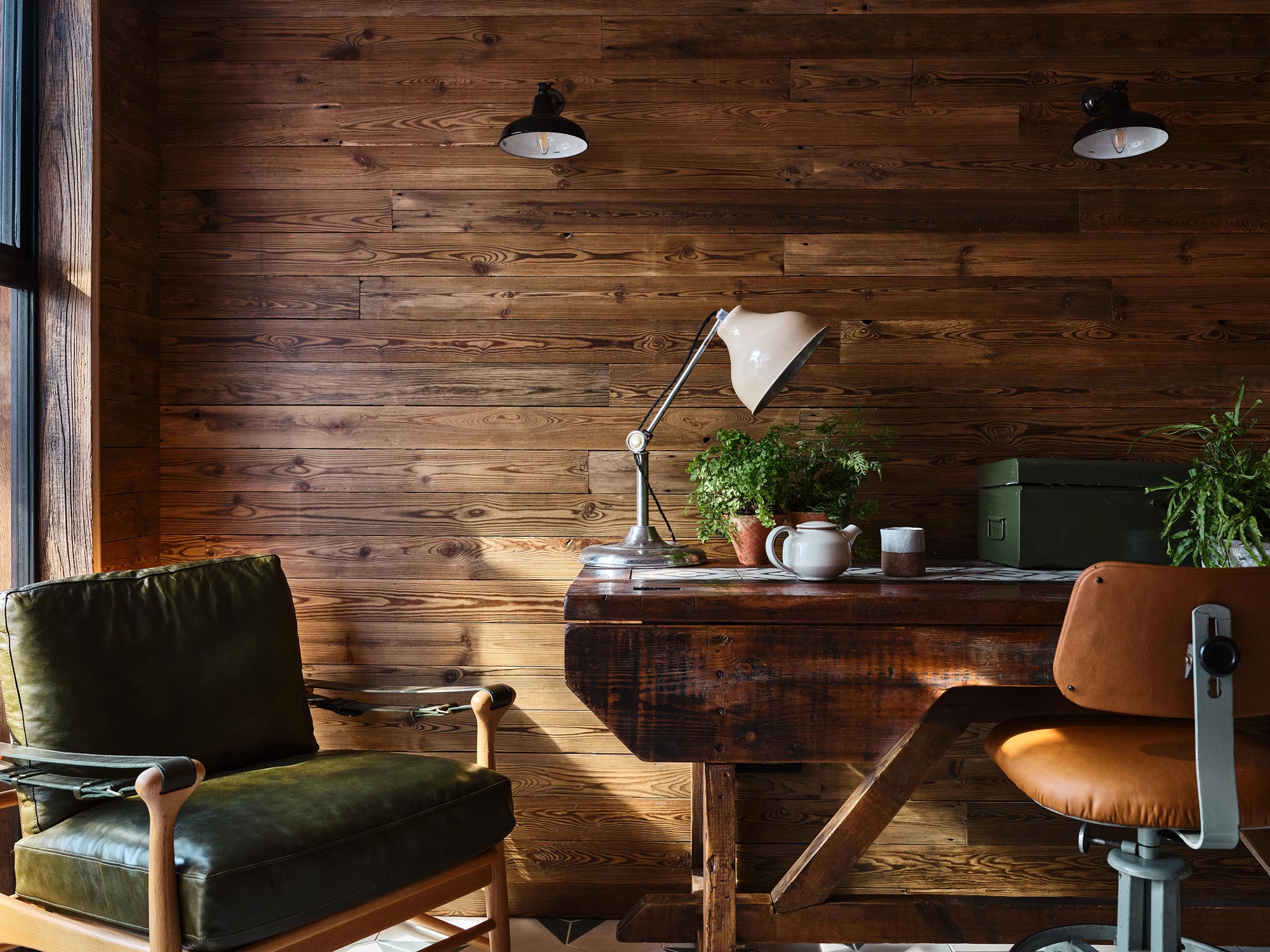 rustic office clad