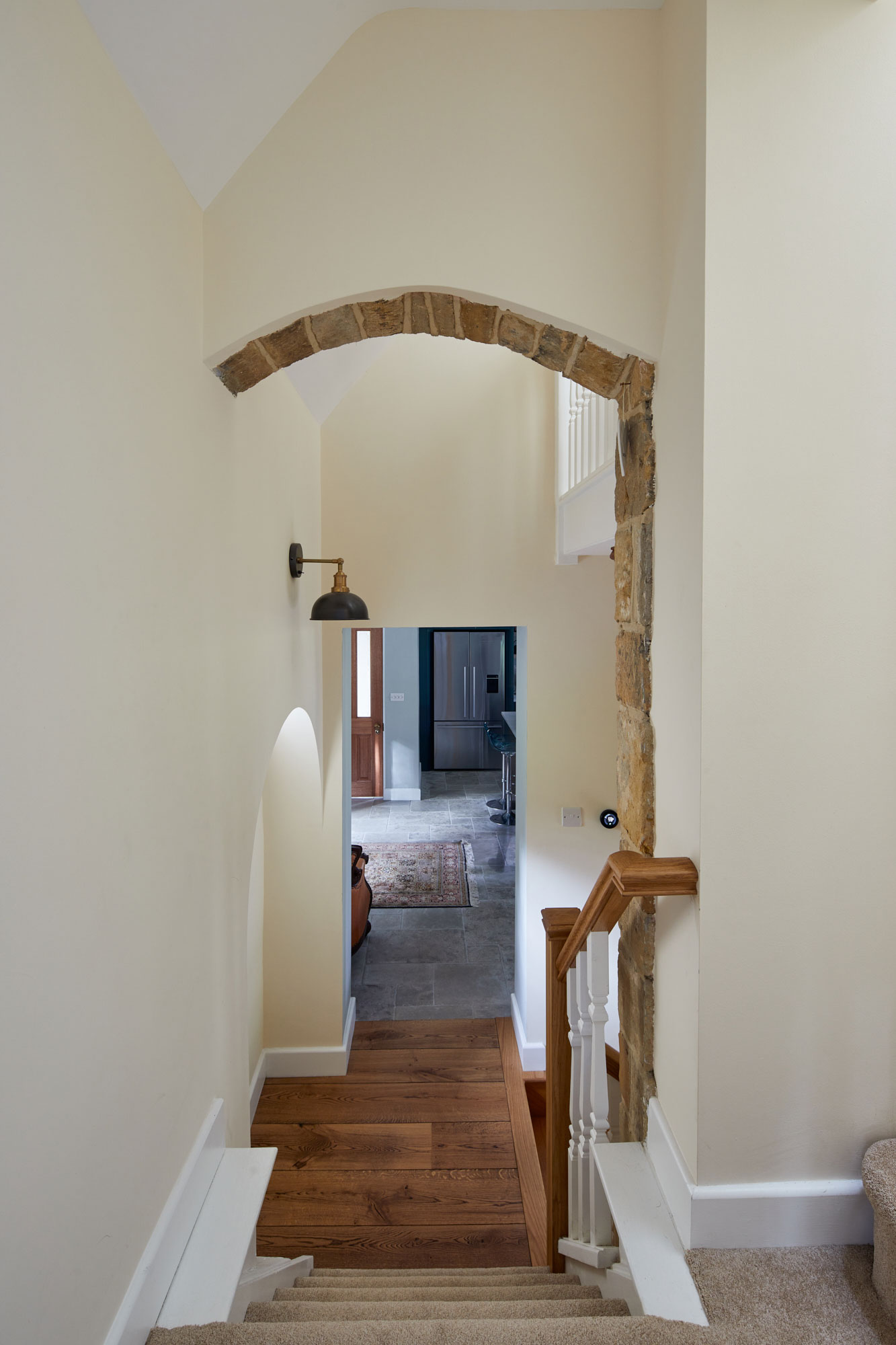 Engineered flooring in hallway