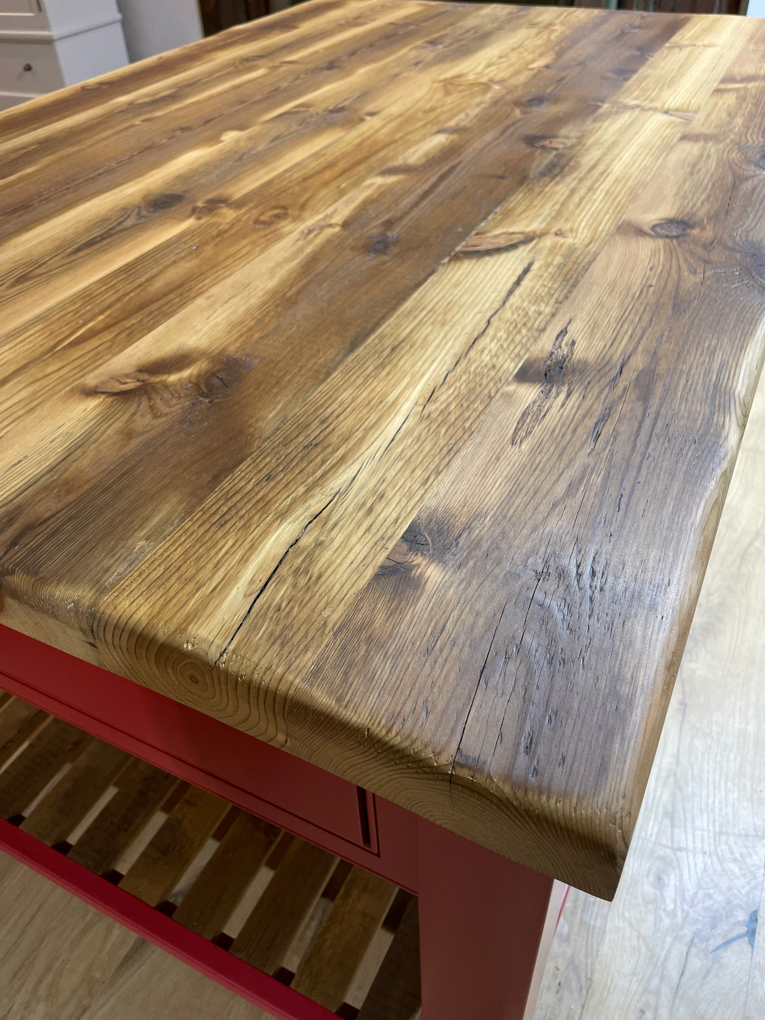 Reclaimed island worktop