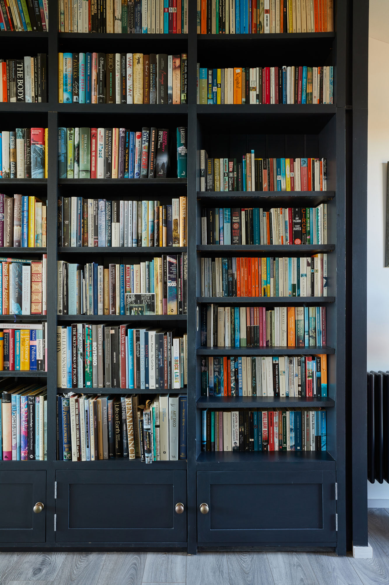 Tall painted library bookcase